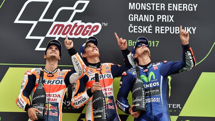 Marquez Pedrosa VInales Brno motogp 2017