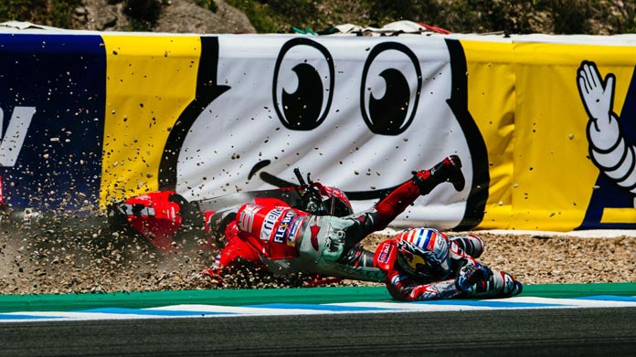 dovizioso caduta jerez motogp 2018