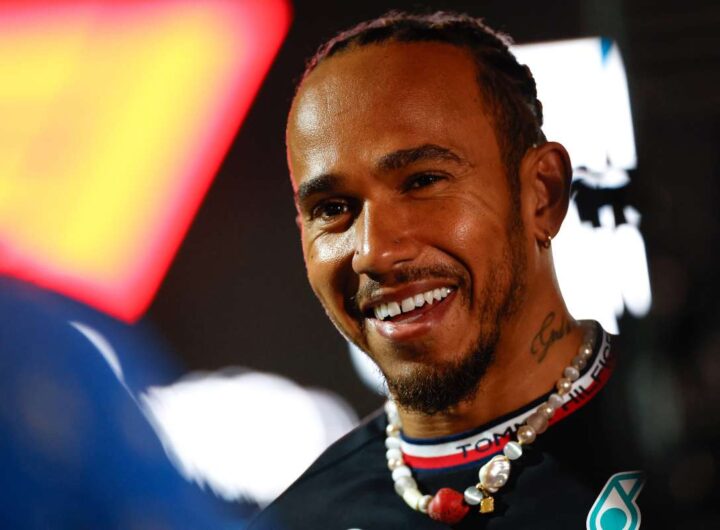 Lewis Hamilton sorride